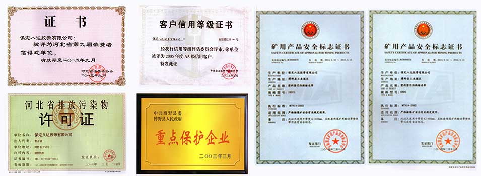 八達橡膠輸送帶企業榮譽